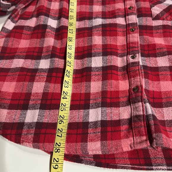 Aerie Plaid Red Oversized Flannel Shirt - Picture 6 of 9
